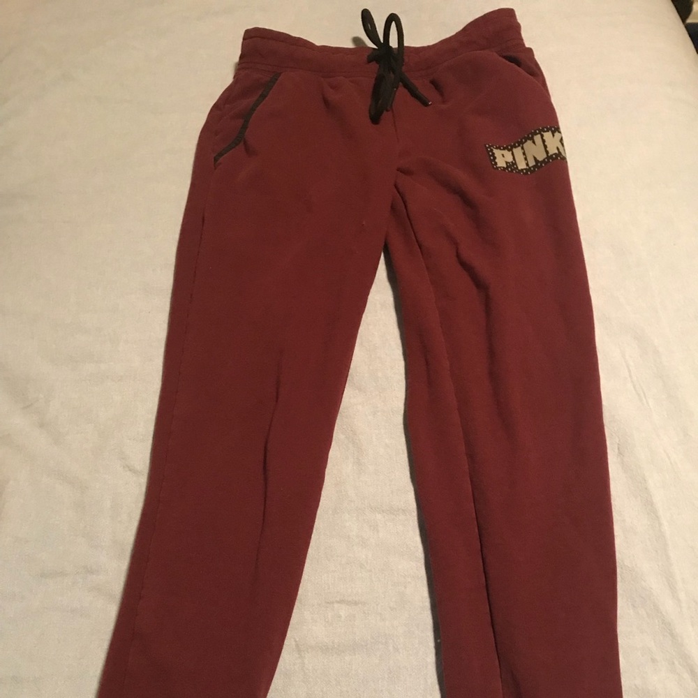 Victoria’s Secret Pink Maroon Jogger Sweatpants XS